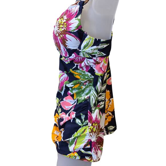 Anne Cole Tropical Bloom Twist Front Tankini Swim L141233 Top Size 32DD/34D - Picture 8 of 10